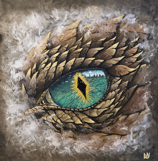 ‘Watching’ original canvas art painting 40x40cm