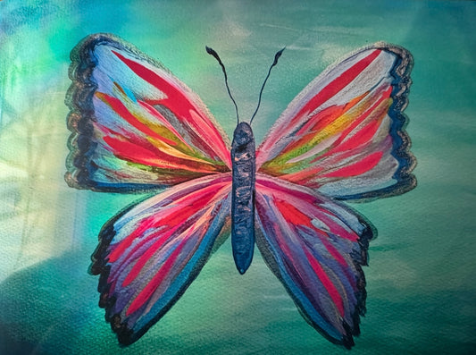 Holographic Butterfly Print A4 – Colourful Iridescent Wall Art